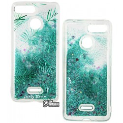 Чехол для Xiaomi Redmi 6, Lovely Stream, силиконовый с жидкостью, (green herbs)