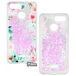 Чехол для Xiaomi Redmi 6, Lovely Stream, силиконовый с жидкостью, (flowering corners)