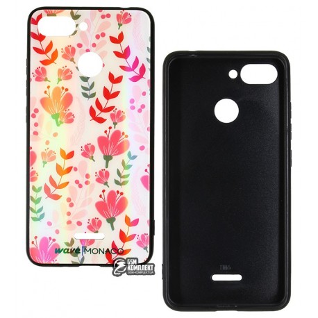 Чехол для Xiaomi Redmi 6, WAVE Monaco Case, силикон-стекло, цветы