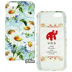 Чехол для iPhone 6, iPhone 6s, Go Alone With ARU Flowers, силикон, синий Чехол для iPhone 6, iPhone 6s, Go Alone With ARU Flowers, силикон, синий
