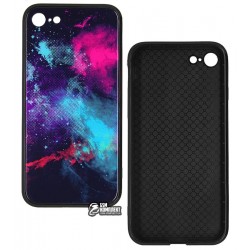 Чехол для iPhone 6, iPhone 6s, HQ Glass Pictures case 360, силикон-стекло, space