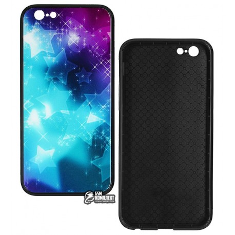 Чехол для iPhone 7, iPhone 8, HQ Glass Pictures case 360, силикон-стекло, star