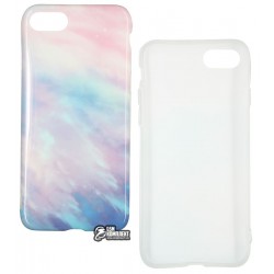 Чехол для iPhone 7, iPhone 8, Light Mramor case 360, силиконовый, blue