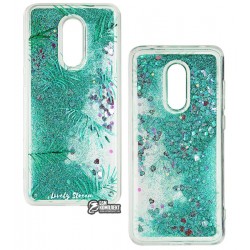 Чехол для Xiaomi Redmi 5 Plus, Lovely Stream, силиконовый с жидкостью, (green herbs)