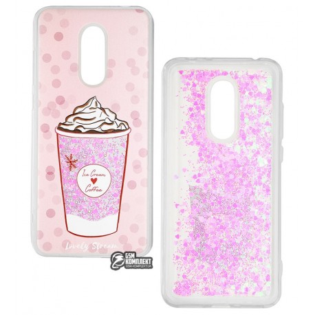 Чехол для Xiaomi Redmi 5 Plus, Lovely Stream, силиконовый с жидкостью, (ice cream coffee pink) Чехол для Xiaomi Redmi 5 Plus, Lovely Stream, силиконовый с жидкостью, (ice cream coffee pink)