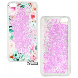 Чехол для Xiaomi Redmi Go, Lovely Stream, силиконовый с жидкостью, (flowering corners)