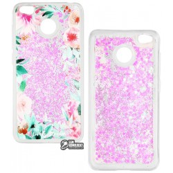 Чехол для Xiaomi Redmi 4X, Lovely Stream, силиконовый с жидкостью, (flowering corners)