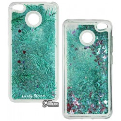 Чехол для Xiaomi Redmi 4X, Lovely Stream, силиконовый с жидкостью, (green herbs)