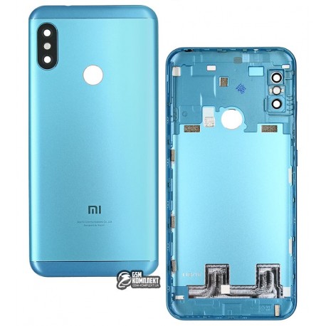 Задняя панель корпуса для Xiaomi Mi A2 Lite, Redmi 6 Pro, синяя