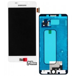 Дисплей для Samsung A5100 Galaxy A5 (2016), A510F Galaxy A5 (2016), A510FD Galaxy A5 (2016), A510M Galaxy A5 (2016), A510Y Galaxy A5 (2016), білий, з сенсорним екраном (дисплейний модуль), з рамкою , з регулюванням яскравості, (TFT), China quality
