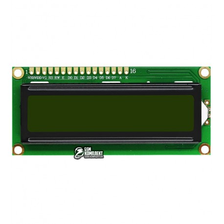 ЖК дисплей LCD1602A, желто-зеленый фон с подсветкой