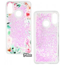 Чехол для Huawei P Smart+/Nova 3i, Lovely Stream, силиконовый с жидкостью, (flowering corners)