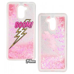 Чехол для Huawei Y7 2017, Lovely Stream, силиконовый с жидкостью, (boom lightning)
