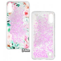 Чехол для Samsung Galaxy A10/M10 A105F/M105F, Lovely Stream, силиконовый с жидкостью, (flowering corners)