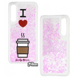 Чехол для Xiaomi Mi9 SE, Lovely Stream, силиконовый с жидкостью, (I love coffee)