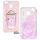 Чехол для Xiaomi Redmi 4X, Lovely Stream, силиконовый с жидкостью, (ice cream coffee pink)