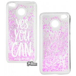 Чехол для Xiaomi Redmi 4X, Lovely Stream, силиконовый с жидкостью, (yes you can)