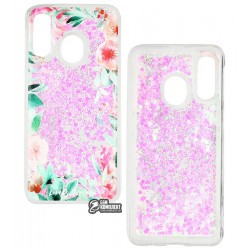 Чехол для Samsung A405F Galaxy A40 (2019), Lovely Stream, силиконовый с жидкостью, (flowering corners)