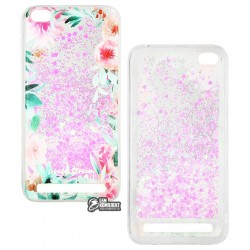 Чехол для Xiaomi Redmi 5A, Lovely Stream, силиконовый с жидкостью, (flowering corners)