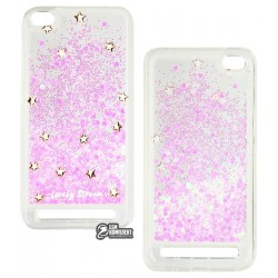 Чехол для Xiaomi Redmi 5A, Lovely Stream, силиконовый с жидкостью, (gold stars)