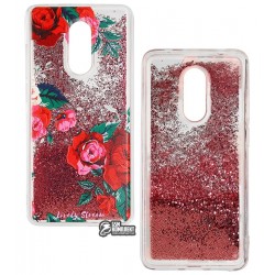 Чехол для Xiaomi Redmi 5, Lovely Stream, силиконовый с жидкостью, (red rose)