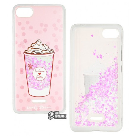 Чехол для Xiaomi Redmi 6A, Lovely Stream, силиконовый с жидкостью, (ice cream coffee pink) Чехол для Xiaomi Redmi 6A, Lovely Stream, силиконовый с жидкостью, (ice cream coffee pink)