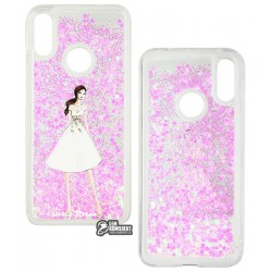 Чехол для Xiaomi Redmi Note 7, Lovely Stream, силиконовый с жидкостью, (girl in white dress)