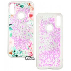 Чехол для Xiaomi Redmi Note 7, Lovely Stream, силиконовый с жидкостью, (flowering corners)