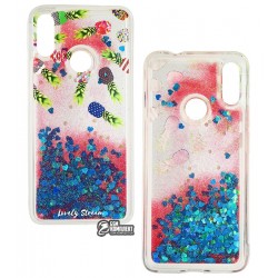 Чехол для Xiaomi Redmi Note 7, Lovely Stream, силиконовый с жидкостью, (green pineapples)