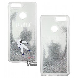 Чехол для Huawei Honor 7X, Lovely Stream, силиконовый с жидкостью, аквариум, astronaut