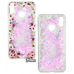 Чехол для Huawei Honor 8X, Lovely Stream, силиконовый с жидкостью, аквариум, flower beauty