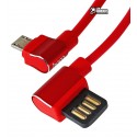 Кабель Micro-USB - USB, Hoco U37 Long roam charging, с угловым штекером, 1,2м, до 2,4А, красный