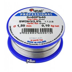 Припой Cynel Sn60Pb40-SW26 1.5мм, 100г Припой Cynel Sn60Pb40-SW26 1.5мм, 100г