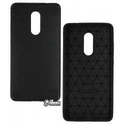 Чехол для Xiaomi Redmi Note 4X, Polished carbon, силиконовый, черный
