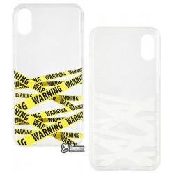 Чехол для iPhone X/Xs, Lovely Case Young Style, силиконовый, warning