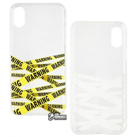 Чехол для iPhone X/Xs, Lovely Case Young Style, силиконовый, warning