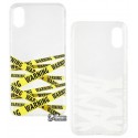 Чохол для iPhone X / Xs, Lovely Case Young Style, силіконовий, warning