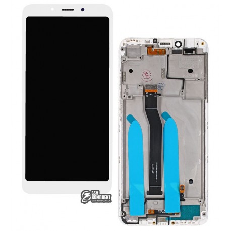 Дисплей Xiaomi Redmi 6, белый, с сенсорным экраном (дисплейный модуль), с рамкой, Original (PRC)