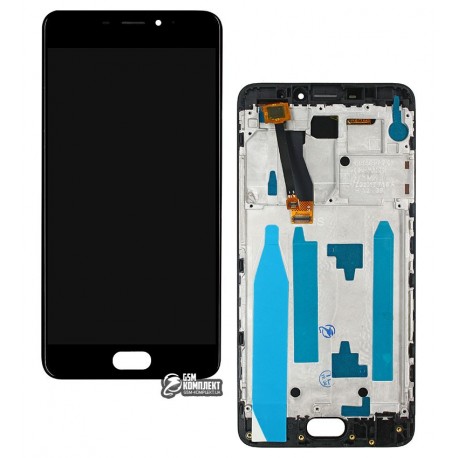 Дисплей для Meizu M5 Note, черный, с сенсорным экраном (дисплейный модуль), с рамкой, M621H, M621Q, M621C, M621M