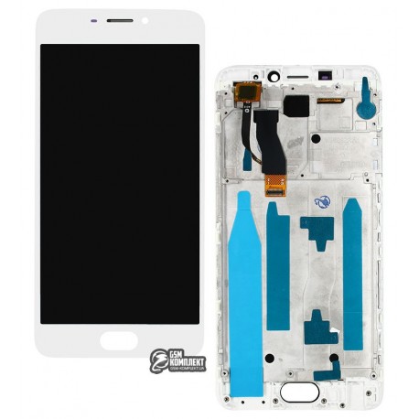 Дисплей для Meizu M5 Note, белый, с сенсорным экраном (дисплейный модуль), с рамкой, M621H, M621Q, M621C, M621M