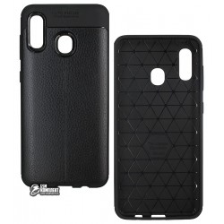 Чехол для Samsung A205F/A305F Galaxy A20/A30, Ultimate Experience Leather, силиконовый, черный