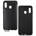 Чохол для Samsung A205F / A305F Galaxy A20 / A30, Ultimate Experience Leather, силіконовий, чорний