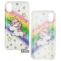 Чехол для iPhone X, iPhone Xs, Blood of Jelly Cute case, силикон (unicorn rainbow)