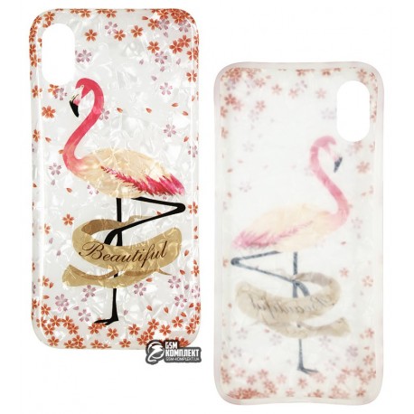 Чехол для iPhone X, iPhone Xs, Blood of Jelly Cute case, силикон (beautiful flamingo)