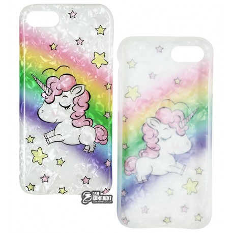 Чехол для iPhone 7, iPhone 8, Blood of Jelly Cute case, силикон (unicorn rainbow)