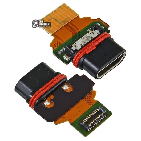 Шлейф для Sony E5803 Xperia Z5 Compact, E5823 Xperia Z5 Compact, конектора зарядки, з компонентами
