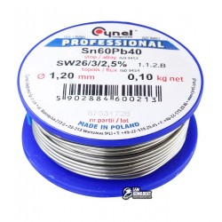 Припой Cynel Sn60Pb40-SW26 1.2мм, 100г Припой Cynel Sn60Pb40-SW26 1.2мм, 100г