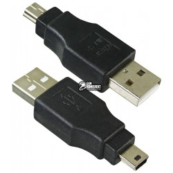 Переходник штекер USB A - штекер mini USB 5pin Переходник штекер USB A - штекер mini USB 5pin