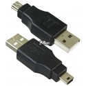 Перехідник штекер USB A - штекер mini USB 5pin