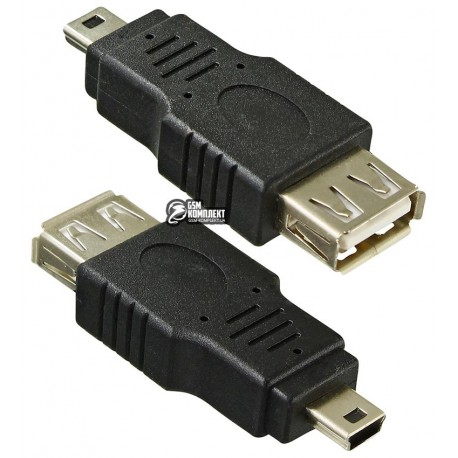Переходник гнездо USB A- штекер mini USB 5pin